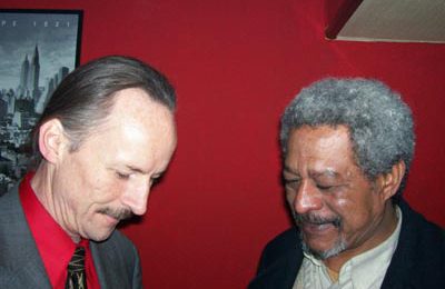 TEFL Director J.B. gets an autograph from distinguished guest, Morgan Freeman.